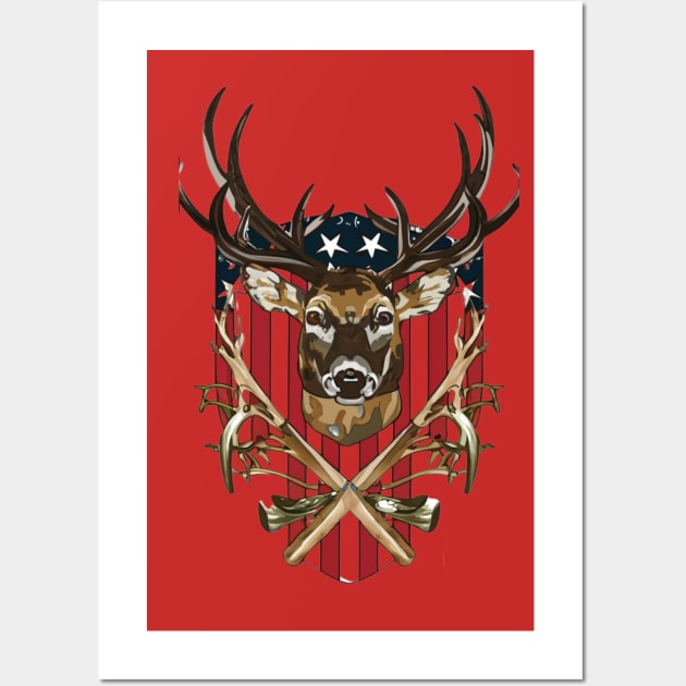 Bow Hunting Flag Buckwear Deer Hunter Accessories Wall Art by click2print